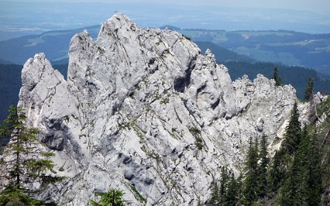 Adlerspitze am Weg zum Hochlecken, mit Kletterer.