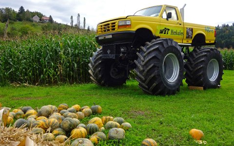 WBT Herkules Monster Truck und Kürbisse.