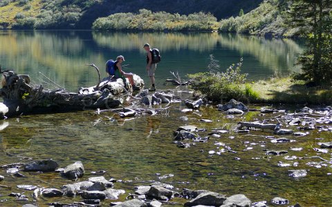 Wanderer am Obersee.